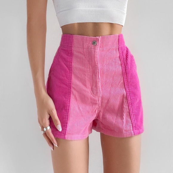 Urban Outfitters Pants - Urban Outfitters Colorblock Pink Corduroy Shorts Size 31